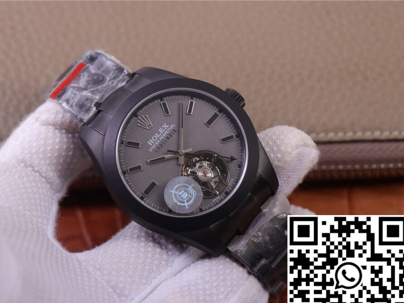 watch Black LNT01HS-001 Noir Factory Label Design Rolex Replica Base Milgauss 116400 case JB 0330